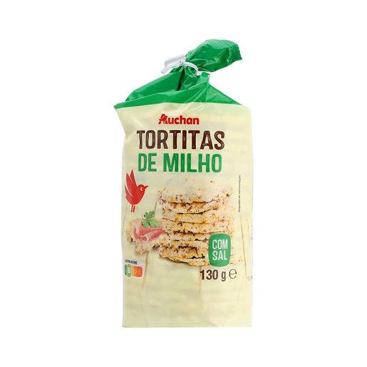 AUCHAN Tortitas de Milho com Sal 130 g AUCHAN Tortitas de Milho com Sal 130 g