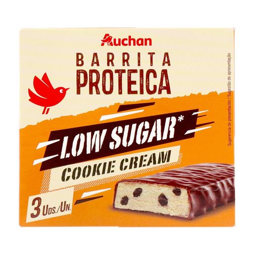 AUCHAN Barrita Proteica Cookie Cream 120 g