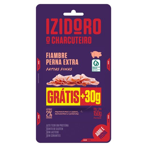 IZIDORO Fiambre Perna Extra Fatias +30gr 120 g