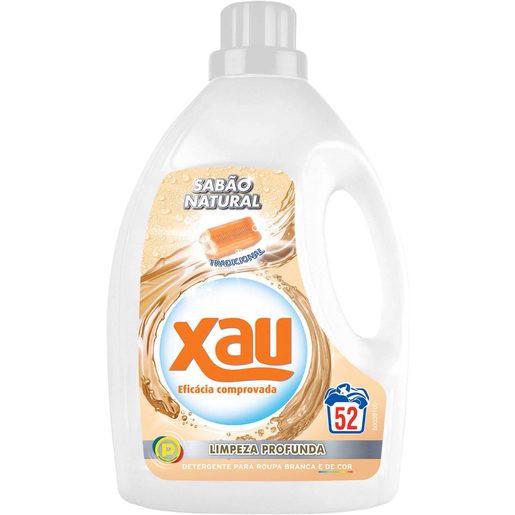 XAU Detergente Máquina Roupa Líquido Sabão Natural 52 lv