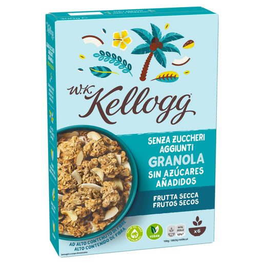 W.K KELLOGG'S Granola com Frutos Secos sem Açúcar 300 g