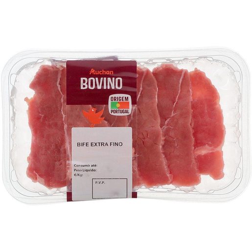 AUCHAN Bife Extra Fino Bovino (1 un = 295 g aprox) AUCHAN Bife Extra Fino Bovino (1 un = 295 g aprox)