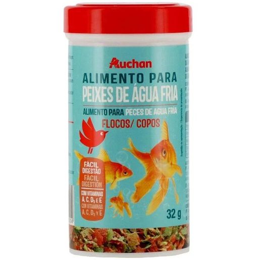 AUCHAN Comida para Peixes Água Fria em Flocos 32 g AUCHAN Comida para Peixes Água Fria em Flocos 32 g