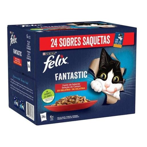 FELIX Alimento Húmido para Gato Fantastic Saborosa Seleção 24x85 g