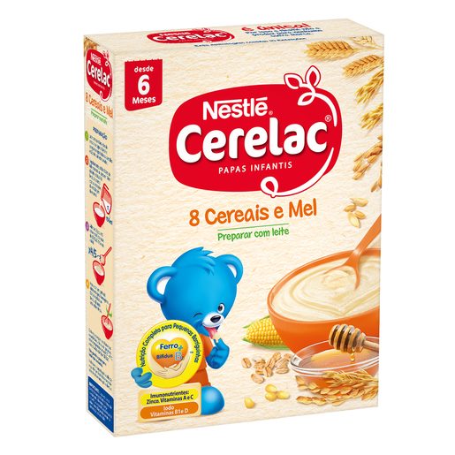 CERELAC Papa Infantil Não Láctea 8 Cereais e Mel +6 Meses 250 g