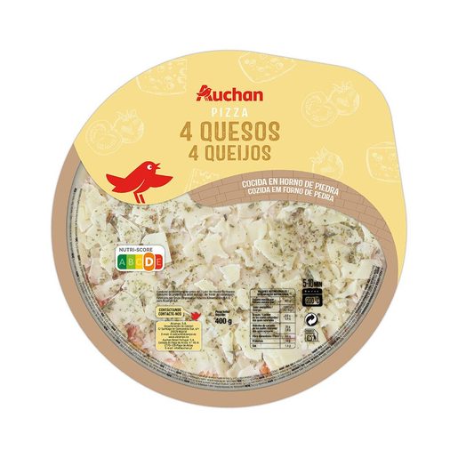 AUCHAN Pizza 4 Queijos 400 g