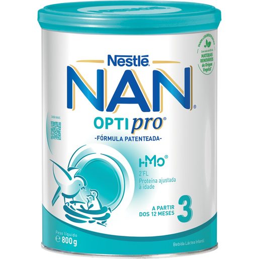 NAN Optipro 3 Leite em Pó de Transição +12 meses 800 g