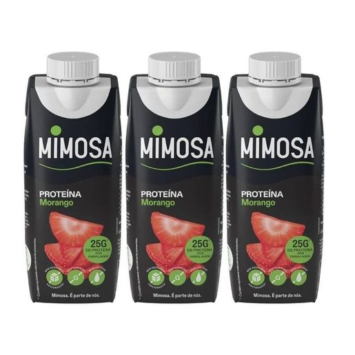 MIMOSA Leite sem Lactose Proteína Morango 3x250 ml