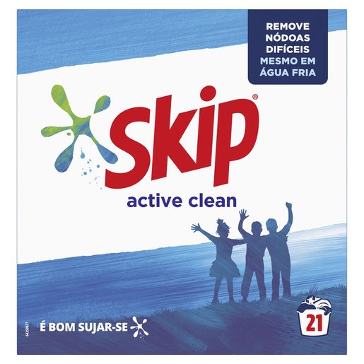 SKIP Detergente Máquina Roupa Pó Active Clean 21 lv