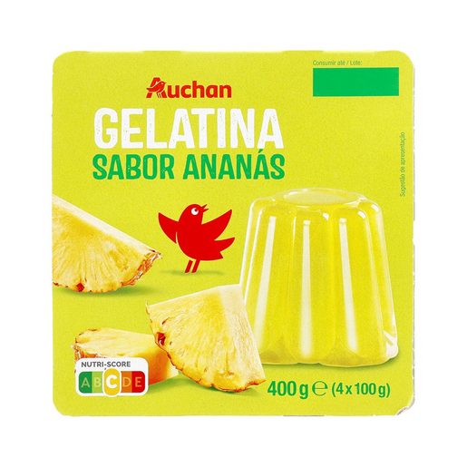 AUCHAN Gelatina Ananás 4x100 g AUCHAN Gelatina Ananás 4x100 g