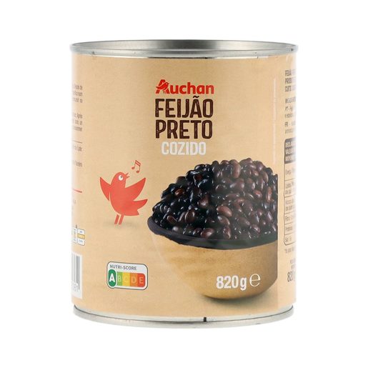 AUCHAN Feijão Preto Cozido 820 g